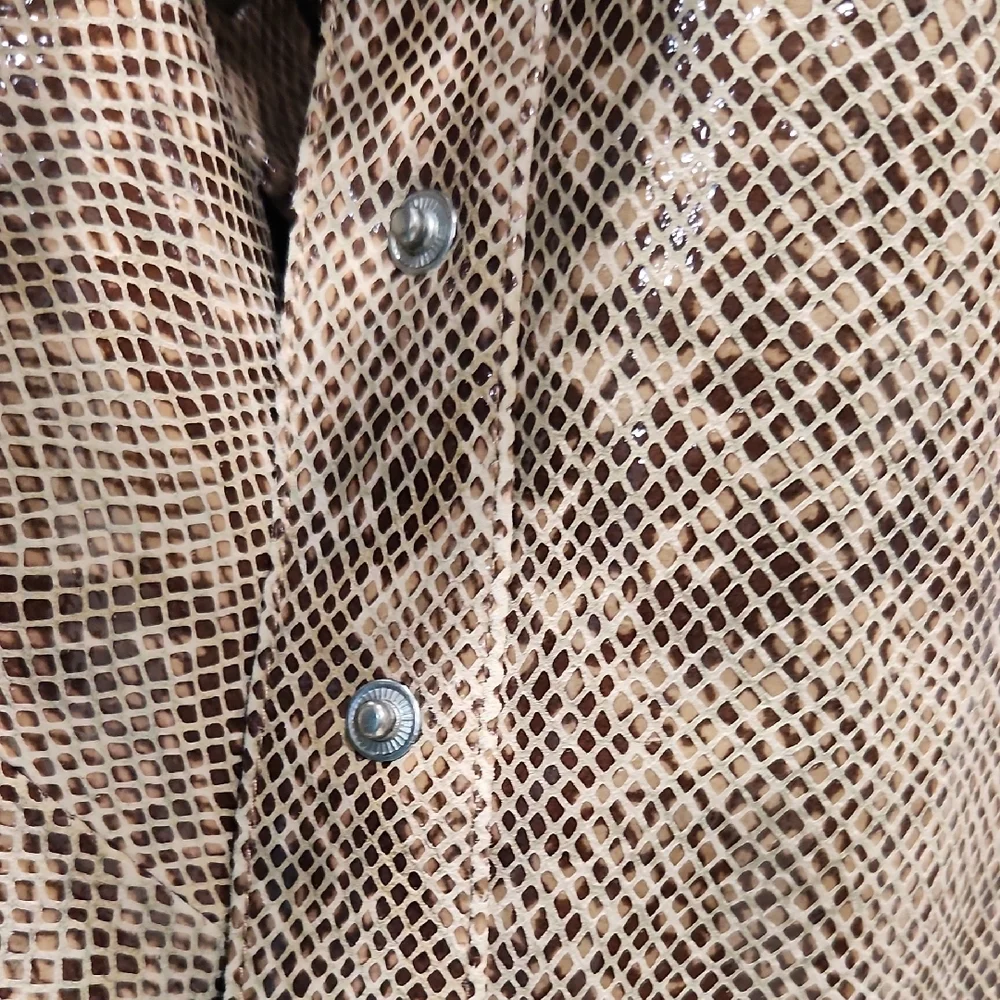 Zara Tan Patterned Mini Skirt Snake Print